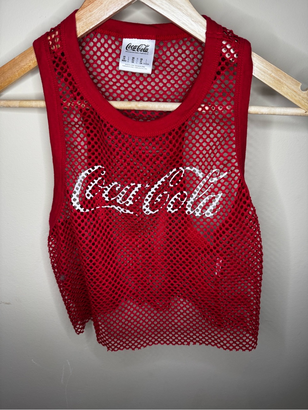 Coca Cola Red Mesh Crop Tank